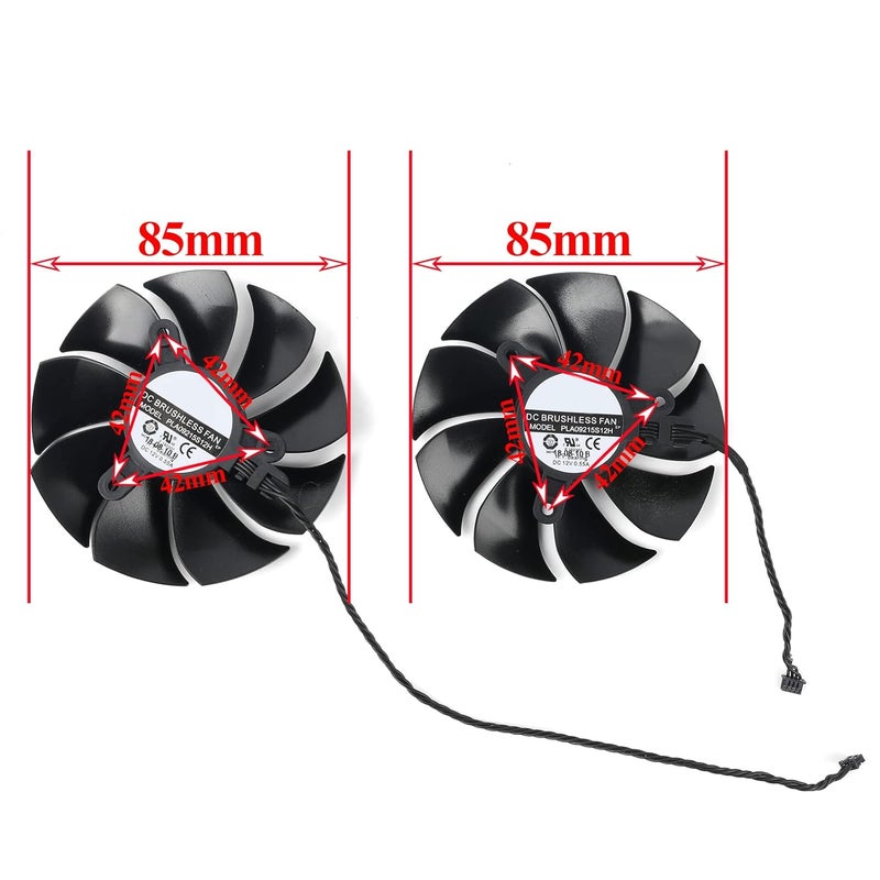 Coolerage 85mm DC 12V 0.55A 4Pin PLA09215S12H RTX2080Ti GPU Fans for EVGA RTX 2060 2070 2080 2080Ti RTX2080Ti Graphics Card Cooling Fans (Fan - B) - Image 5